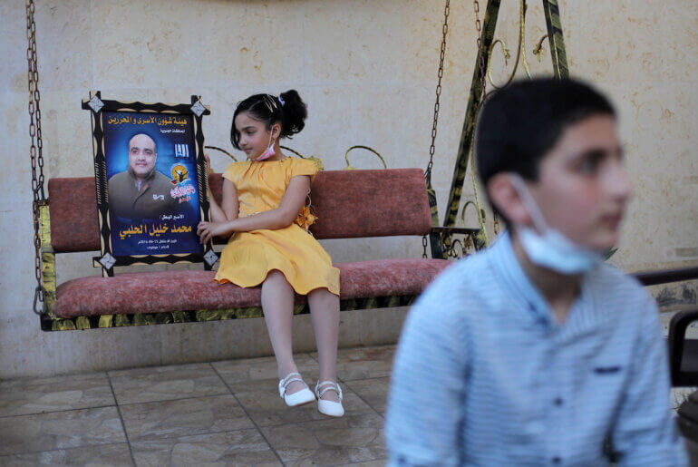 MOHAMMED AL-HALABI’S FAMILY INSIDE THEIR HOME IN GAZA CITY ON APRIL 22, 2021. (PHOTO BY MAHMOUD AJJOUR/APA IMAGES)
