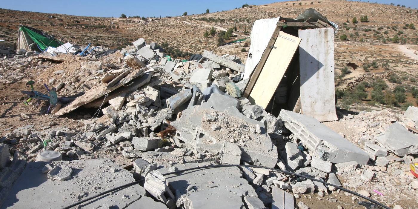 A family's home that Israeli authorities demolished in November 2020. Photo: Ahmad Al-Bazz/NRC