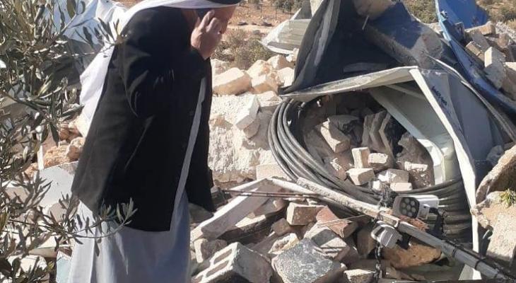 Israeli occupation forces demolished on Wednesday, January 25, eight Palestinian-owned facilities in the occupied West Bank cities of Jericho and Hebron.
