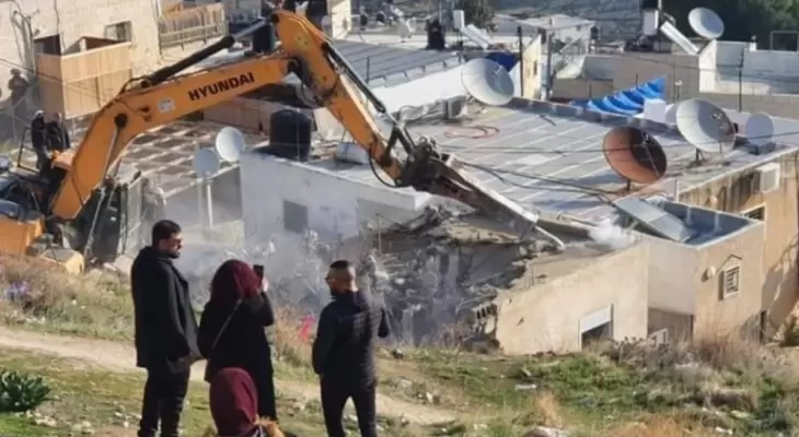 Israeli occupation forces IOF demolished two Palestinian residential structures in the Jerusalem town of Jabal Al-Mukaber
