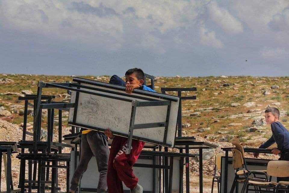 Shortly after the Israeli occupation forces demolished an EU-funded school in Bayt Ta'mar, located east of Bethlehem in the West Bank, Palestinian citizens and activists were ready to reconstruct it.