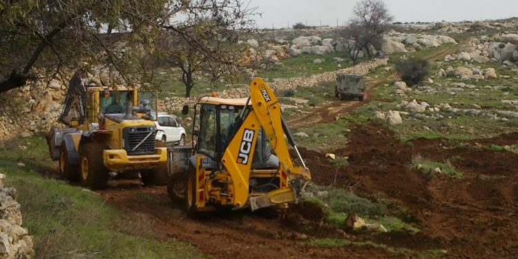 Israeli Settlers Raze Palestinian Agricultural Lands South Occupied Nablus
