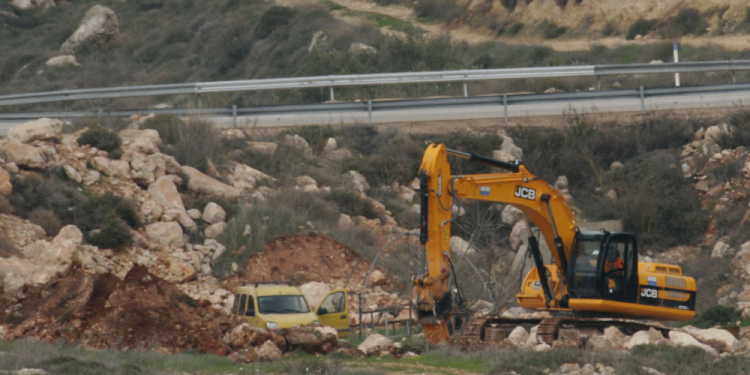 IOF Raze Palestinian Agricultural Land Southwest Occupied Hebron