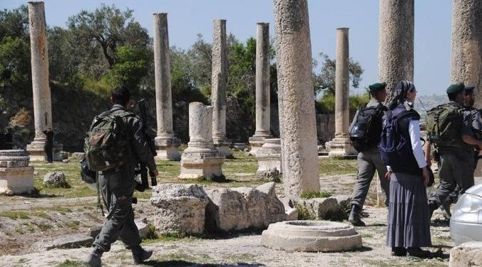 IOF Storm Archaeological Site in Town of Sebastia, North of Occupied Nablus.