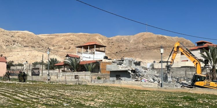 Israeli Forces Demolish Palestinian House West of Jericho