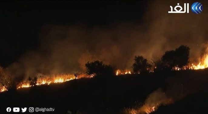 Video|| Israeli Forces Burn Palestinian Lands East of Occupied Ramallah