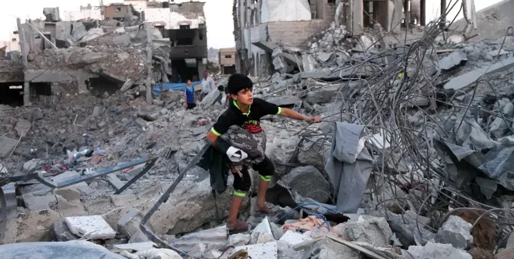 Israeli airstrikes destroyed homes in the Shejaia neighborhood east of Gaza City