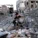 Israeli airstrikes destroyed homes in the Shejaia neighborhood east of Gaza City