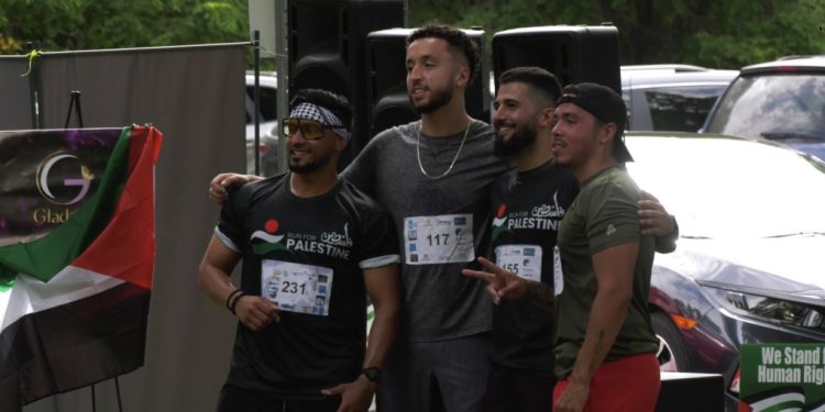 Hundreds of compassionate Londoners gathered at Greenway Park on Saturday to show their solidarity with Palestine by participating in the 'Run for Palestine' event.