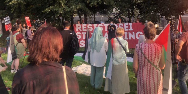 Supporters in London Protest in Solidarity with Palestine 