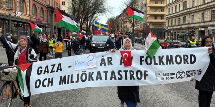 Pro-Gaza Rally in Stockholm Demanding an End to Israeli Genocide