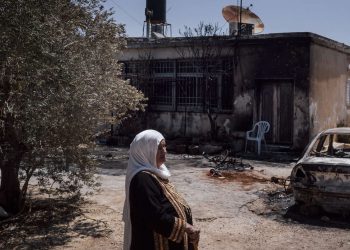 Settlers attack Palestinian land and vehicles in the village of Burqa, in the West Bank