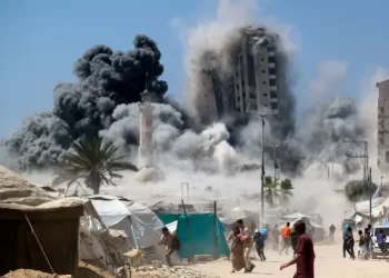 Israeli Attack on High-Rise Building Leaves ‘Trail of Destruction’ Across Gaza City