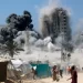 Israeli Attack on High-Rise Building Leaves ‘Trail of Destruction’ Across Gaza City