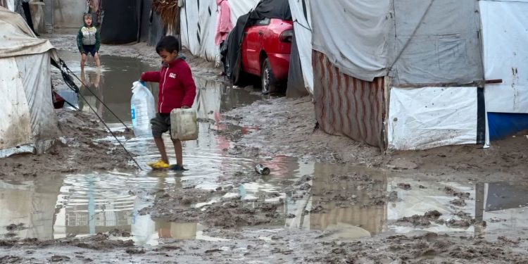 Storm Warnings Heighten Fears for Nearly 2 Million Displaced Palestinians in Gaza