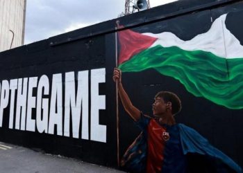 Irish Artist Paints Mural of Lamine Yamal Waving Palestinian Flag